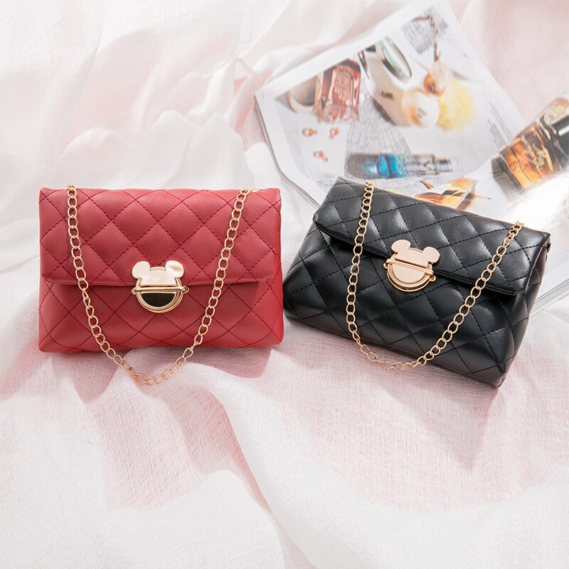 Disney Fashion Women's Shoulder Bag Mickey Mouse Diamond Embroidery Crossbody Bags Girls Casual Chain Shoulder Bag 2023 Handbag